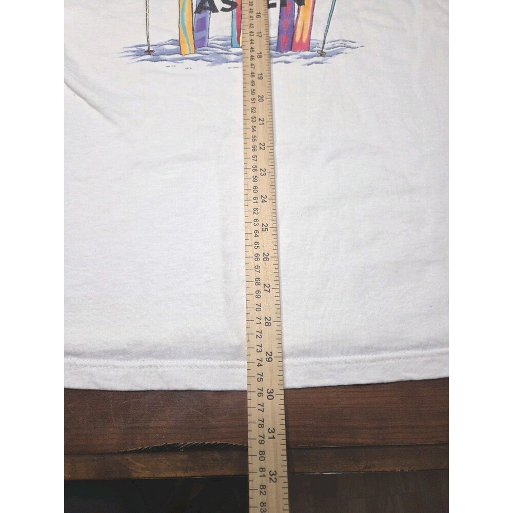 Vintage Hard Rock Cafe Aspen Ski T Shirt XL White Made in USA Sewn in Jamaica - Picture 7 of 7